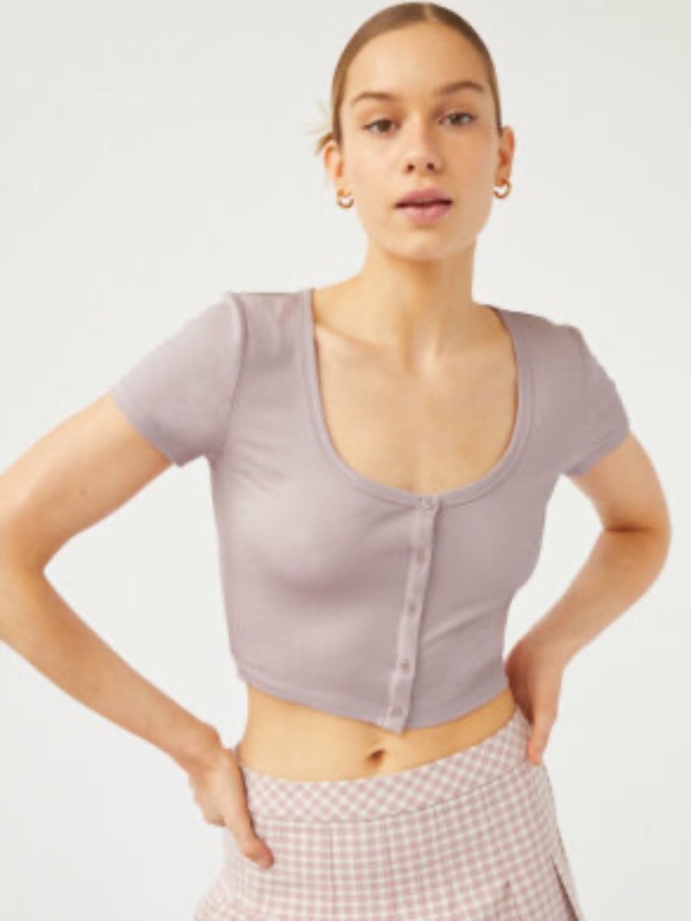 Aritzia Sunday Best Holly Crop Top Purple Size S LIKE NEW